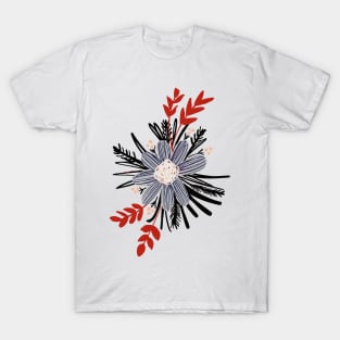 Black, red and white cosmos wild flowers T-Shirt